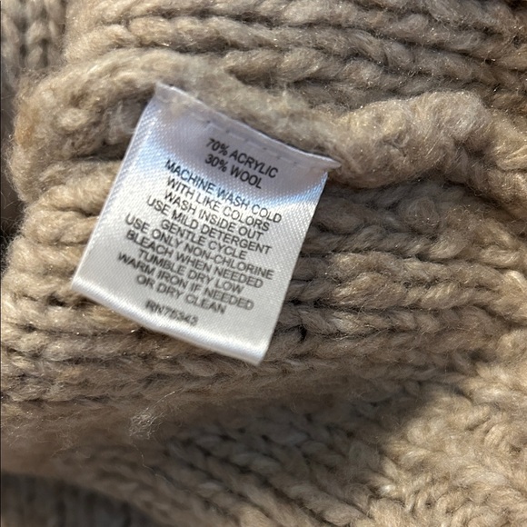 KENJI Anthropologie Women’s Slouchy Cozy V-Neck Sweater in Classic Tan Large - Picture 13 of 14